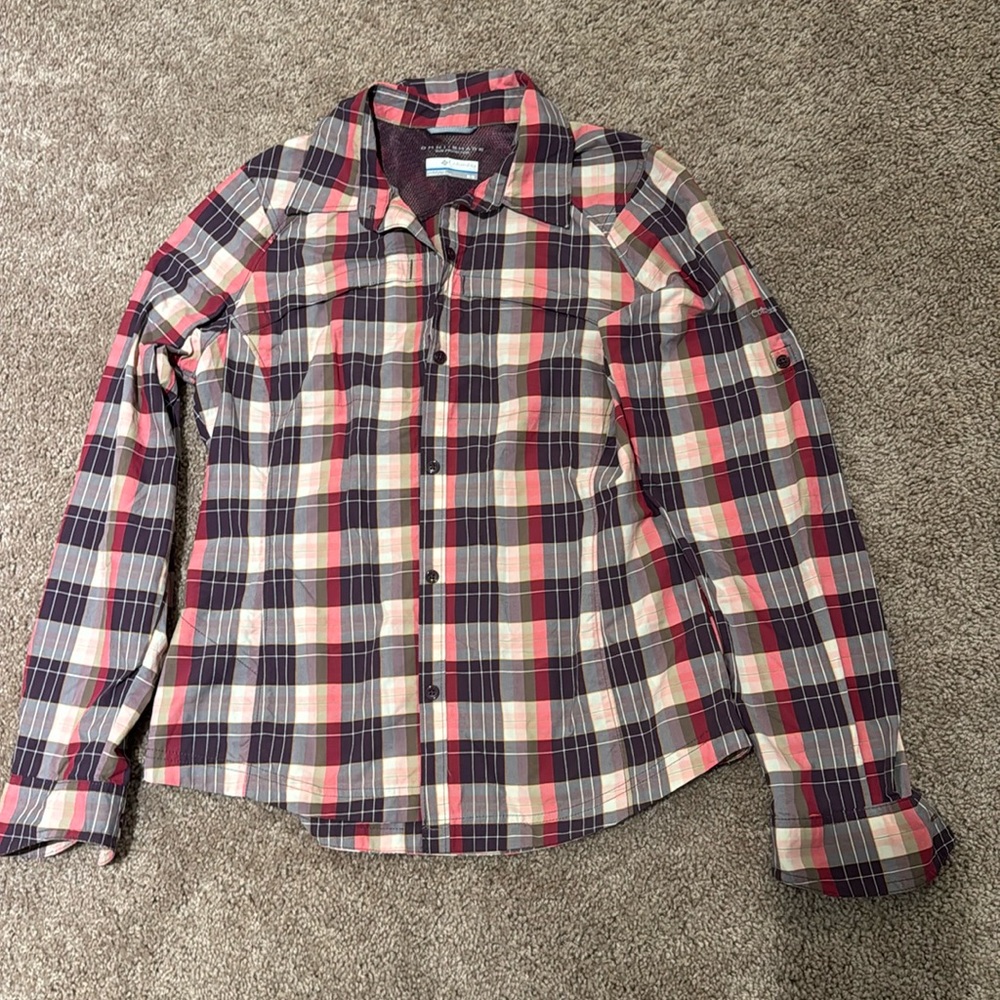 🔥5 for $10 Columbia Women's Plaid Button-Up Shirt - Red, Pink, Cream